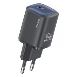 USAMS φορτιστής τοίχου US-CC251, USB-C, 30W, GaN, μαύρος