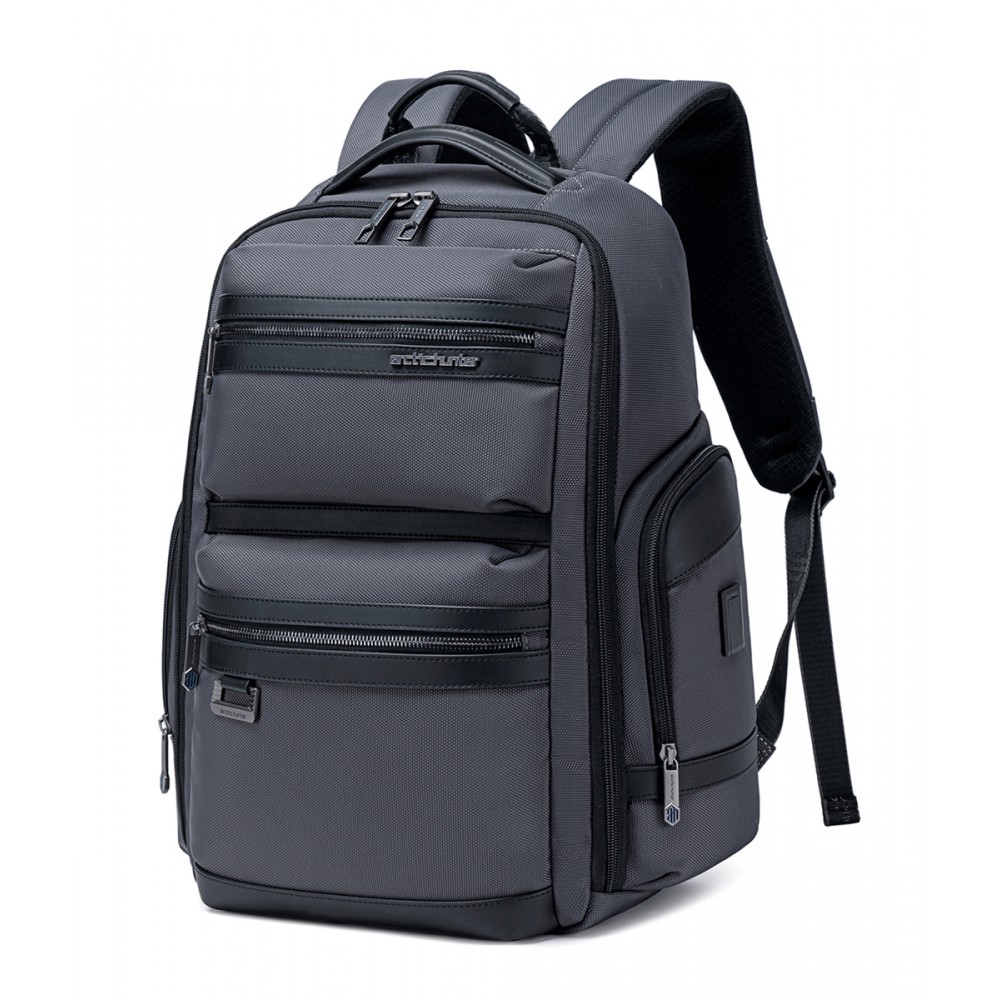 ARCTIC HUNTER τσάντα πλάτης B00682 με θήκη laptop 15.6, USB, λουκέτο TSA, 23.5L, γκρι