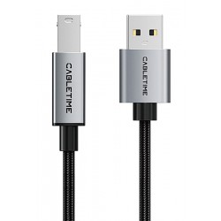 CABLETIME καλώδιο USB σε USB Type B CT-AMBM1, 480Mbps, 5m, μαύρο