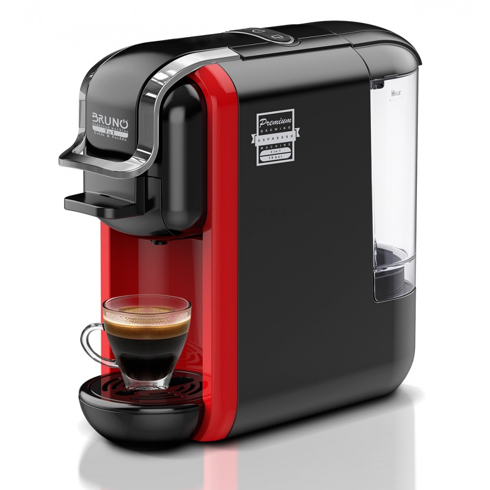 BRUNO BRN-0214 Καφετιέρα espresso 3 σε 1 Hot & Cold 1450W, 19 bar, μαύρη