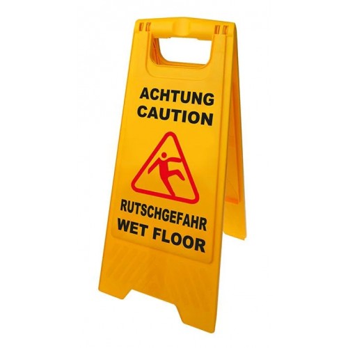 Προειδοποιητική πινακίδα caution wet floor 520112, 21-30x58cm, κίτρινη