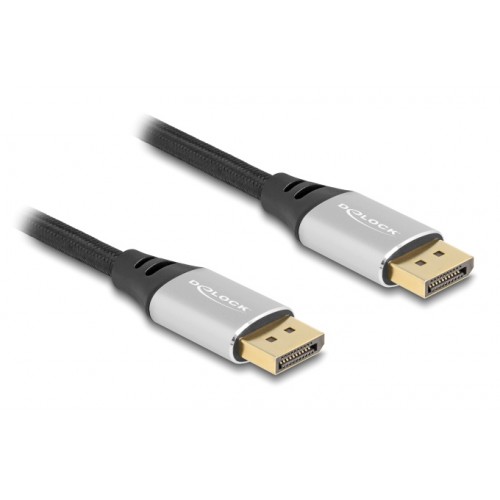 DELOCK καλώδιο DisplayPort 2.1 80634, 16K/60Hz, 40 Gbps, 2m, μαύρο