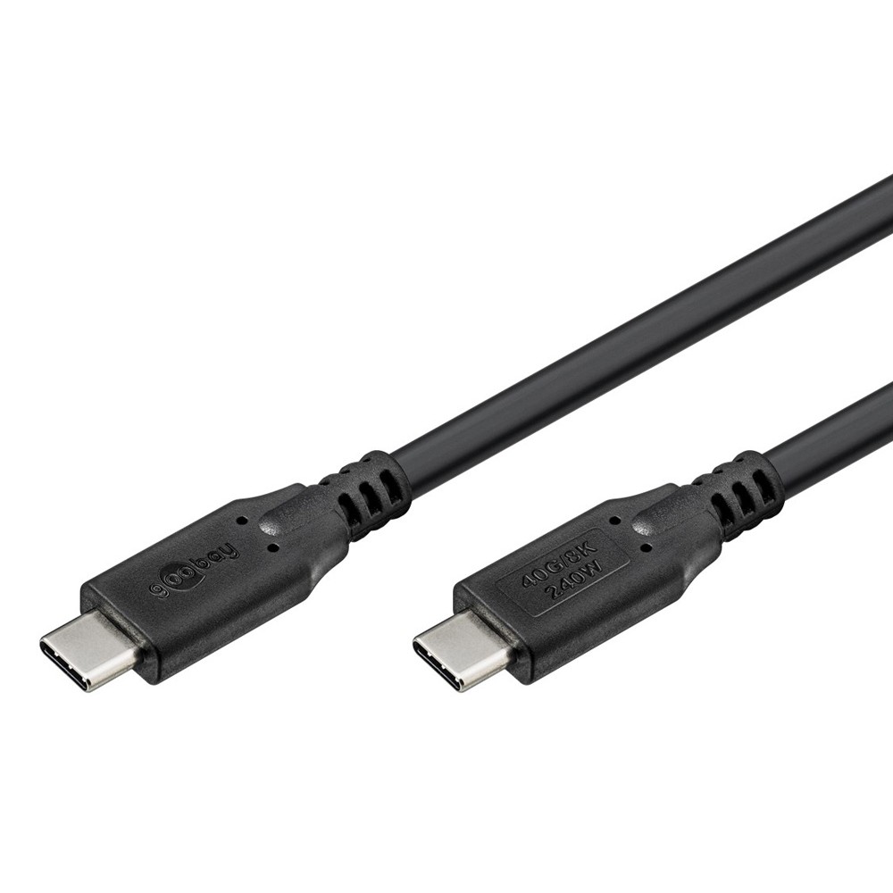 GOOBAY καλώδιο USB-C 74185, USB4, 240W, 40Gbps, 8K/60Hz, 1.8m, μαύρο