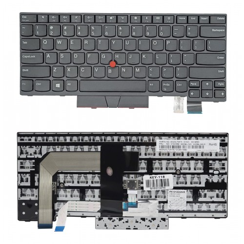 Πληκτρολόγιο για Lenovo ThinkPad T480 KEY-118, US, μαύρο