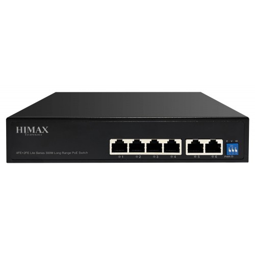 HIMAX PoE switch PS1402E-L, 4x Ethernet PoE & 2x Ethernet θύρες, έως 100Mbps