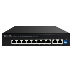 HIMAX PoE switch PS1802E-L, 8x Ethernet PoE & 2x Ethernet θύρες, έως 100Mbps