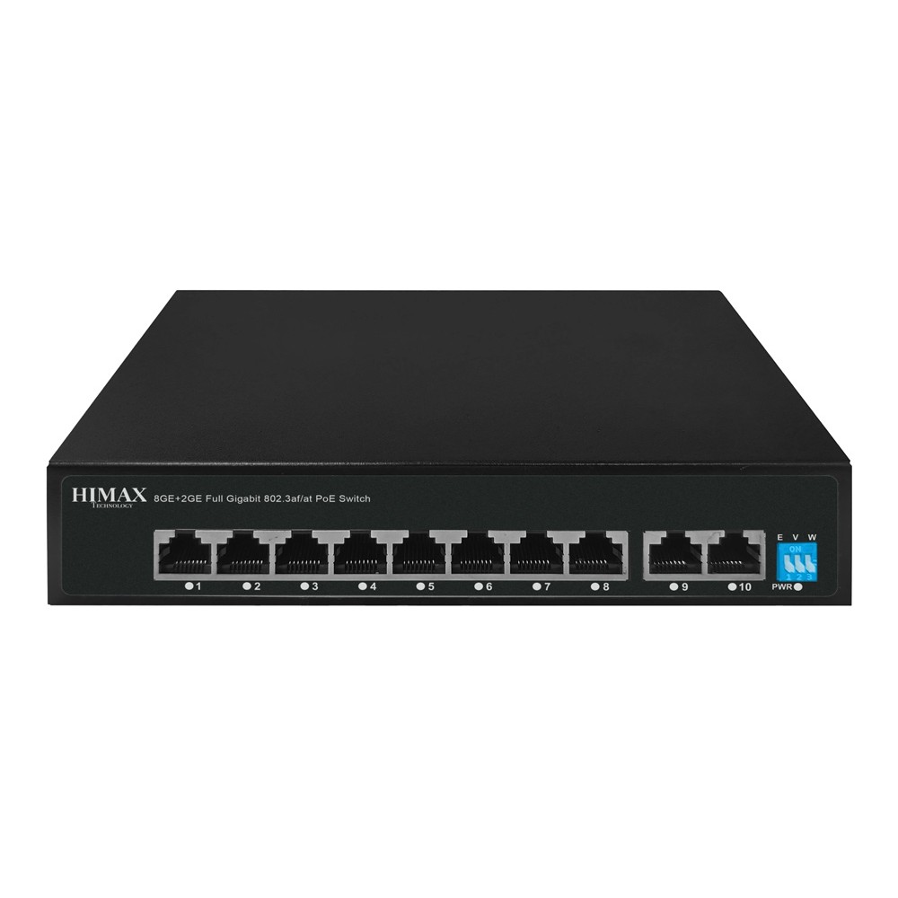 HIMAX PoE switch PS1802G, 8x Ethernet PoE & 2x Ethernet θύρες, έως 1000Mbps