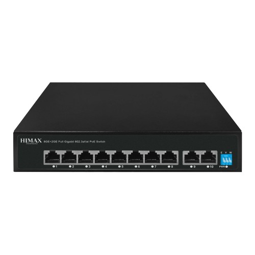 HIMAX PoE switch PS1802G, 8x Ethernet PoE & 2x Ethernet θύρες, έως 1000Mbps