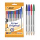 BIC στυλό διαρκείας Cristal Original με μύτη 1mm, μπλε, μαύρο, κόκκινο & πράσινο, 10τμχ