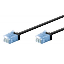 GOOBAY καλώδιο δικτύου 74230, CAT 6A U/UTP, slim, copper, 500MHz, 0.15m, μαύρο