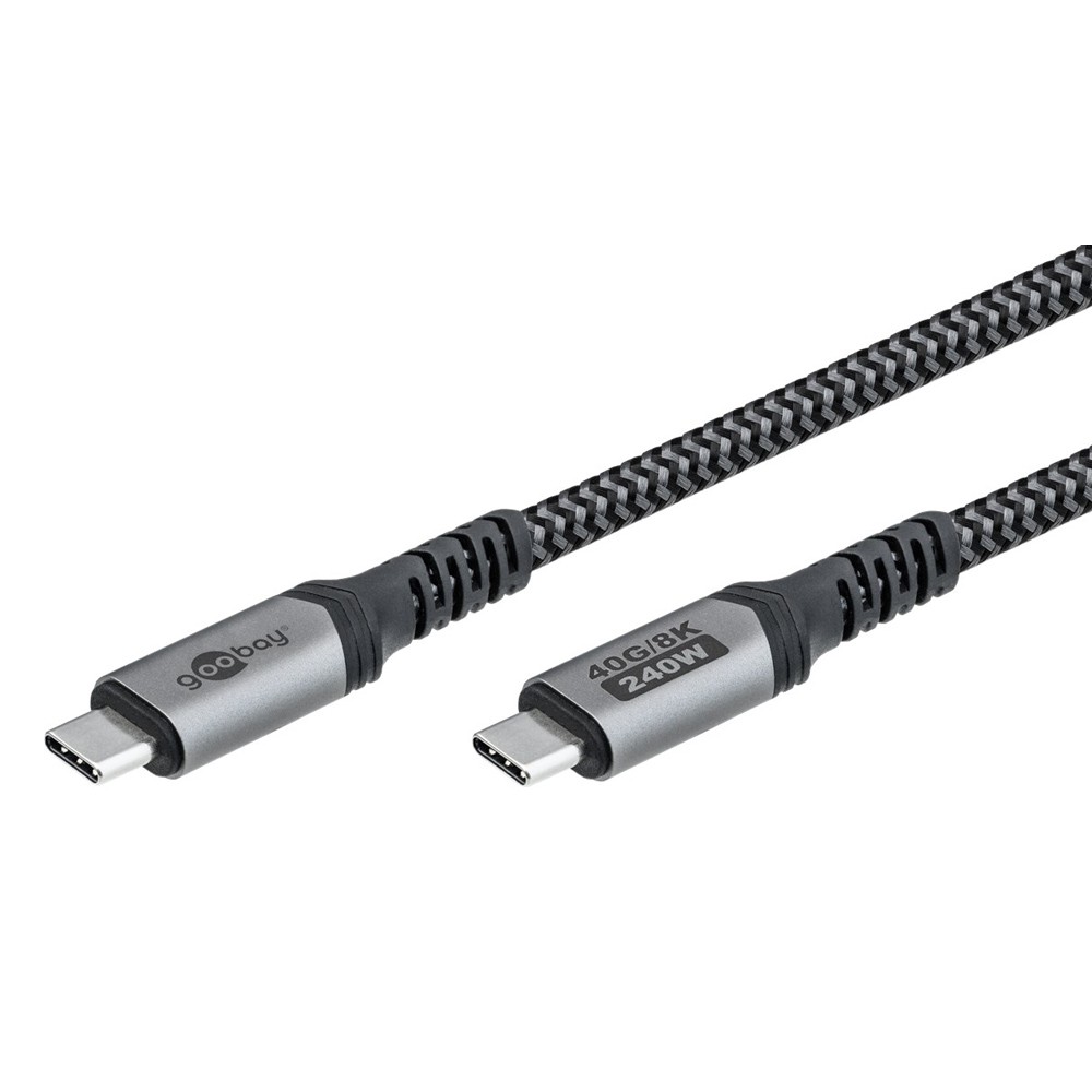 GOOBAY καλώδιο USB-C 74210, USB4, 240W, 40Gbps, 8K/60Hz, 0.50m, γκρι