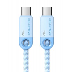 CABLETIME καλώδιο USB-C CT-CM60-PBW, 60W PD, 480Mbps, 0.25m, μπλε