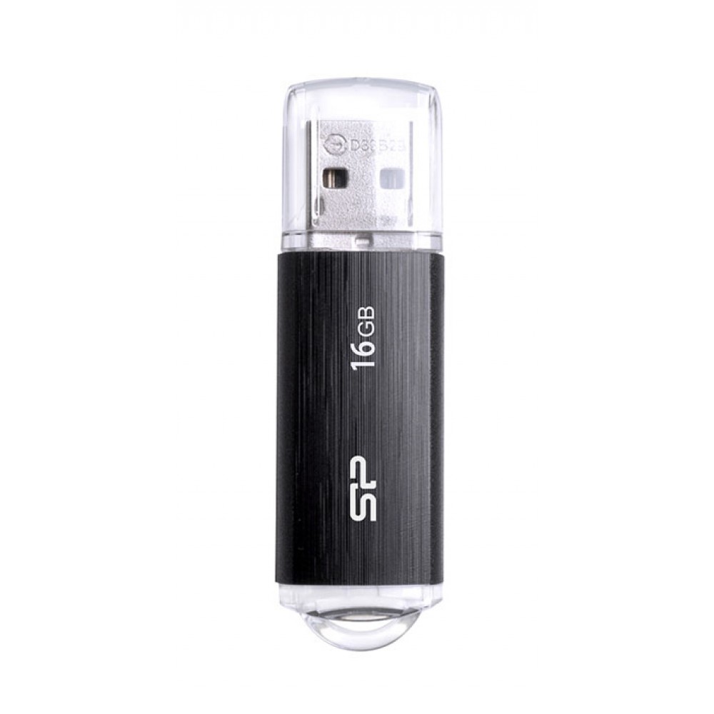 SILICON POWER USB Flash Drive Ultima U02, 16GB, USB 2.0, μαύρο