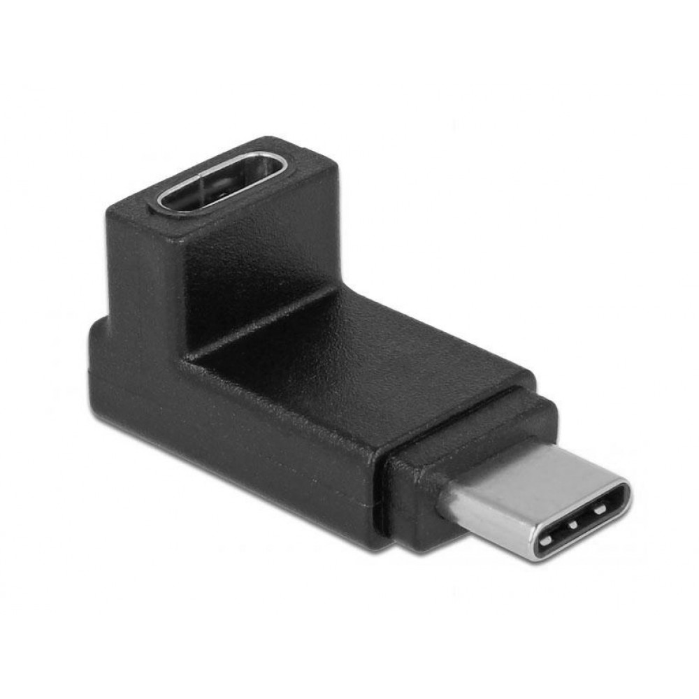 POWERTECH αντάπτορας USB-C αρσενικό σε θηλυκό CAB-UC026, 90°, μαύρος