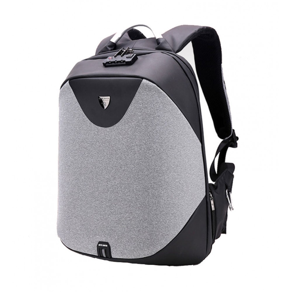 ARCTIC HUNTER τσάντα πλάτης B00208 με θήκη laptop 15.6, λουκέτο TSA, 24L, γκρι