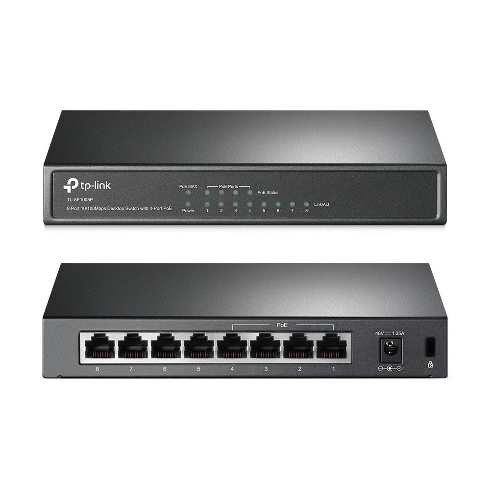 TP-LINK Desktop Switch TL-SF1008P 8 Θυρών, με 4-port POE, Ver. 6.0