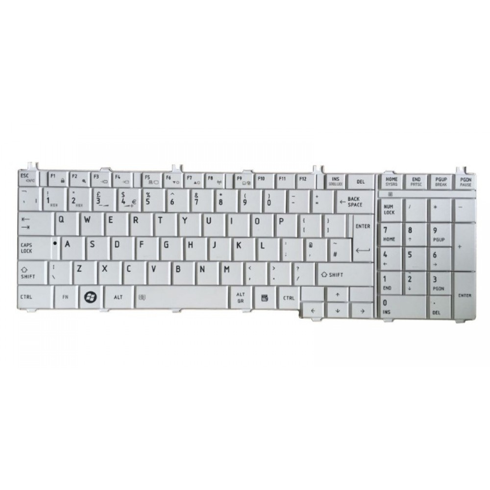 Πληκτρολόγιο για Toshiba Satellite Pro C650/C660/L650/L670, US, λευκό