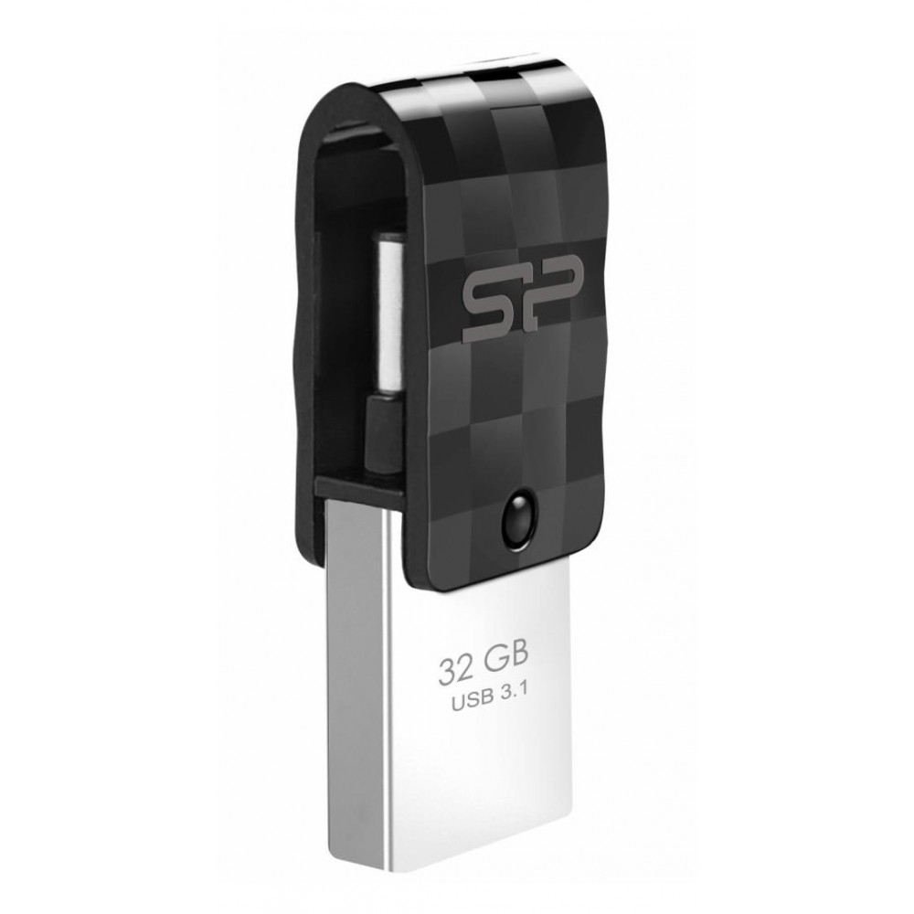 SILICON POWER USB Flash Drive C31, USB 3.2 & USB-C, 32GB, μαύρο