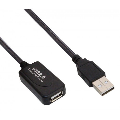 POWERTECH καλώδιο προέκτασης USB CAB-U056, ενισχυτής, 480Mbps 25m, μαύρο