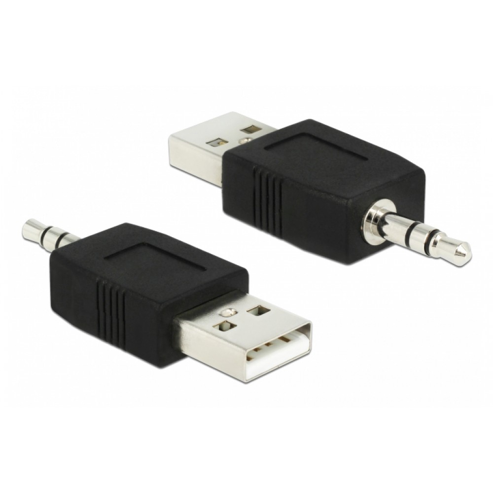 DELOCK Αντάπτορας USB 2.0 σε Stereo Jack 3.5mm 66069, μαύρο