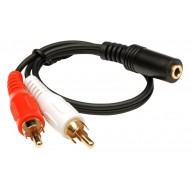 POWERTECH καλώδιο CAB-R016 2x RCA (M) σε 3.5mm 3pin jack (F), CCS, 3m