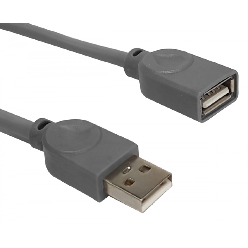 POWERTECH καλώδιο USB 2.0 αρσενικό σε θηλυκό CAB-U145, 1.5m, γκρι