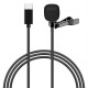 POWERTECH μικρόφωνο CAB-UC048 με ενσωματωμένο clip-on, USB-C, 1.5m μαύρο