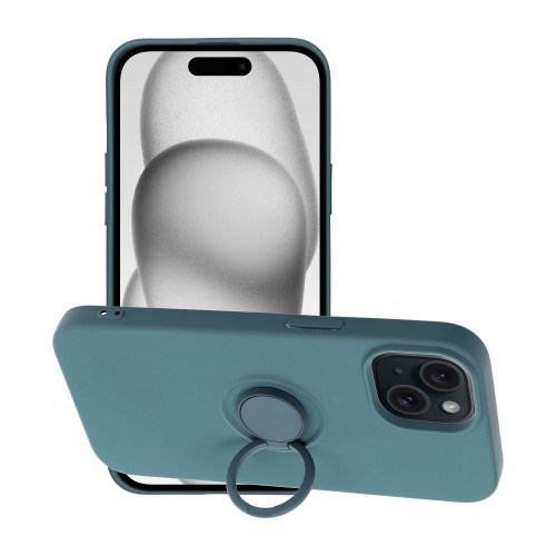 SILICONE RING θήκη για IPHONE 15 Πράσινο