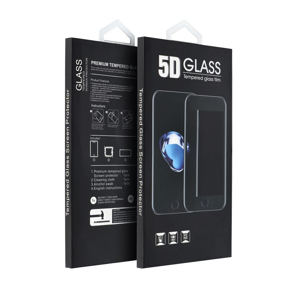 5D Full Glue Tempered Glass - for iPhone 13 black