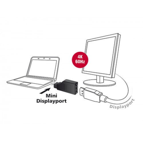 DELOCK αντάπτορας mini DisplayPort σε DisplayPort 65626, 4K, 90°